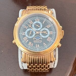 Invicta Men's Gold and Black Chronograph Watch